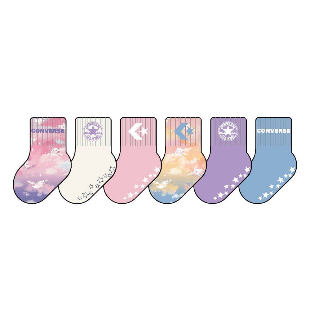 converse 6pairs infant gripper socks multi