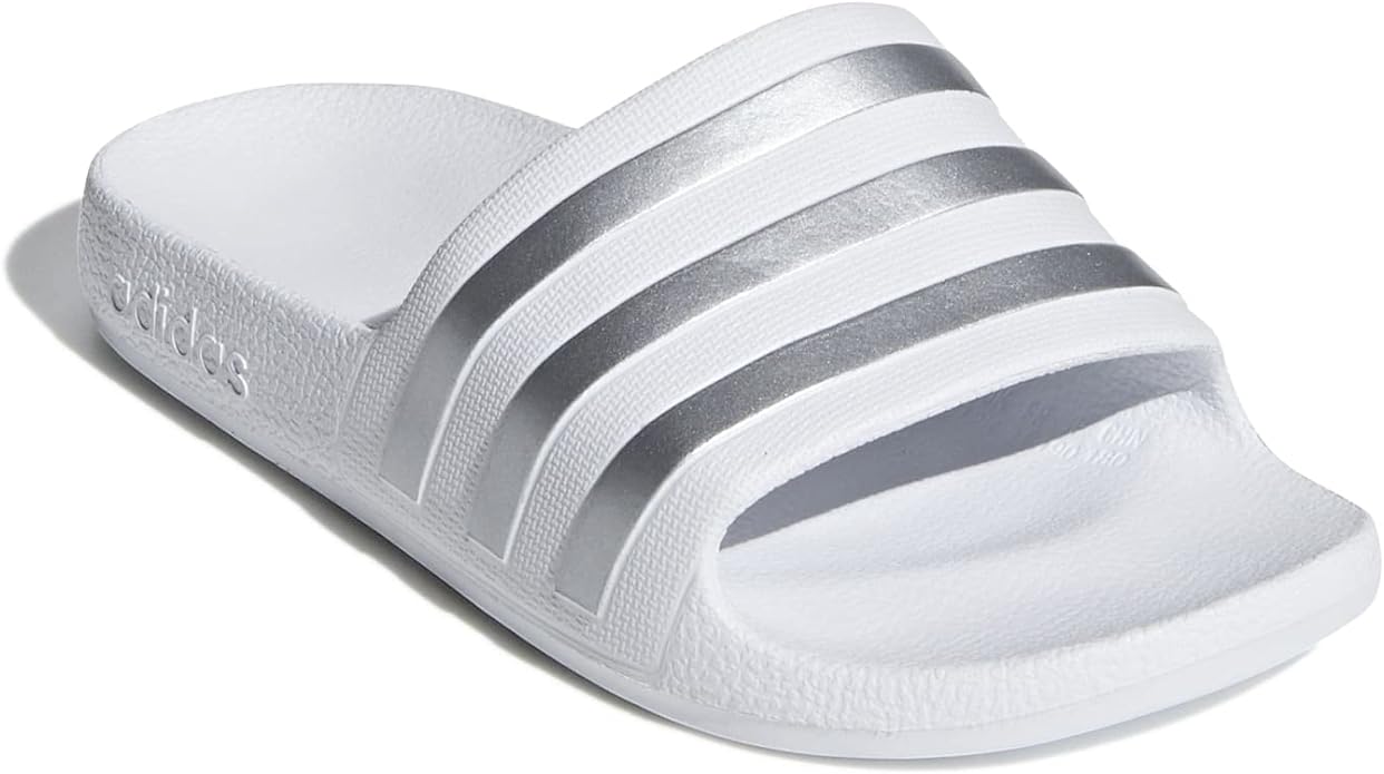 adidas adilette aqua white silver kids