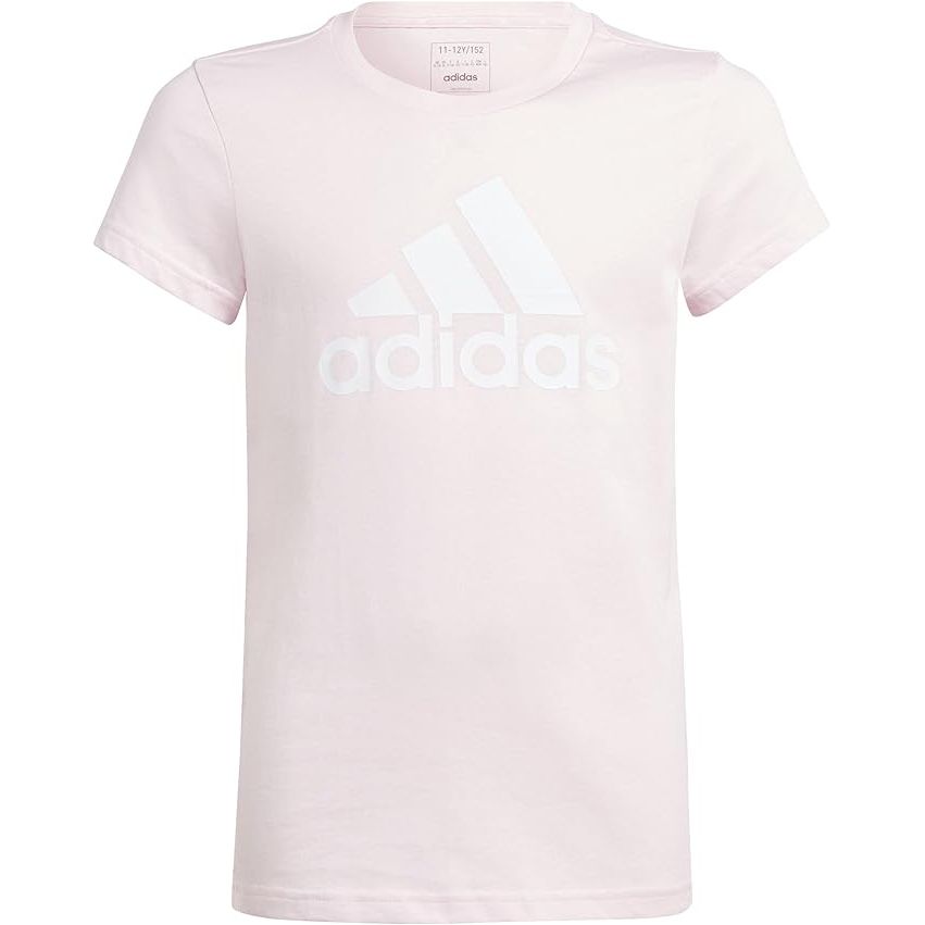 adidas essentials big logo cotton t-shirt pink kids