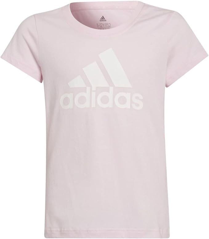 adidas essentials big logo cotton t-shirt pink kids