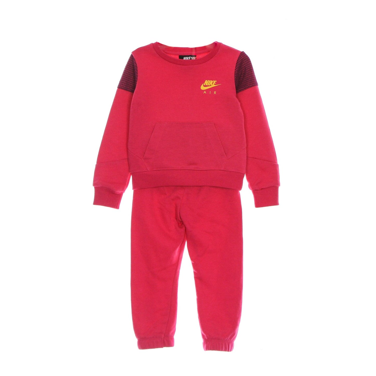 nike completo tuta air crew jogger set rush pink kids