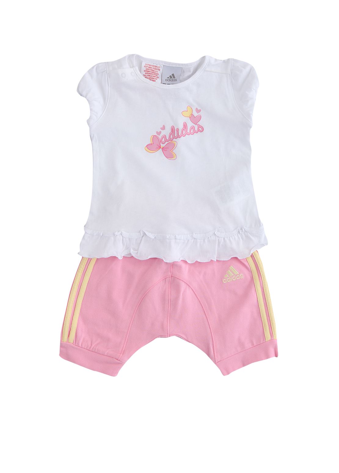 adidas completo short tee pink kids