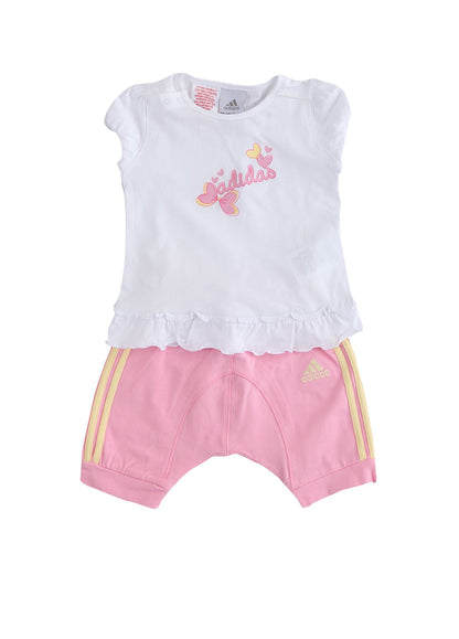 Adidas completo short tee pink kids