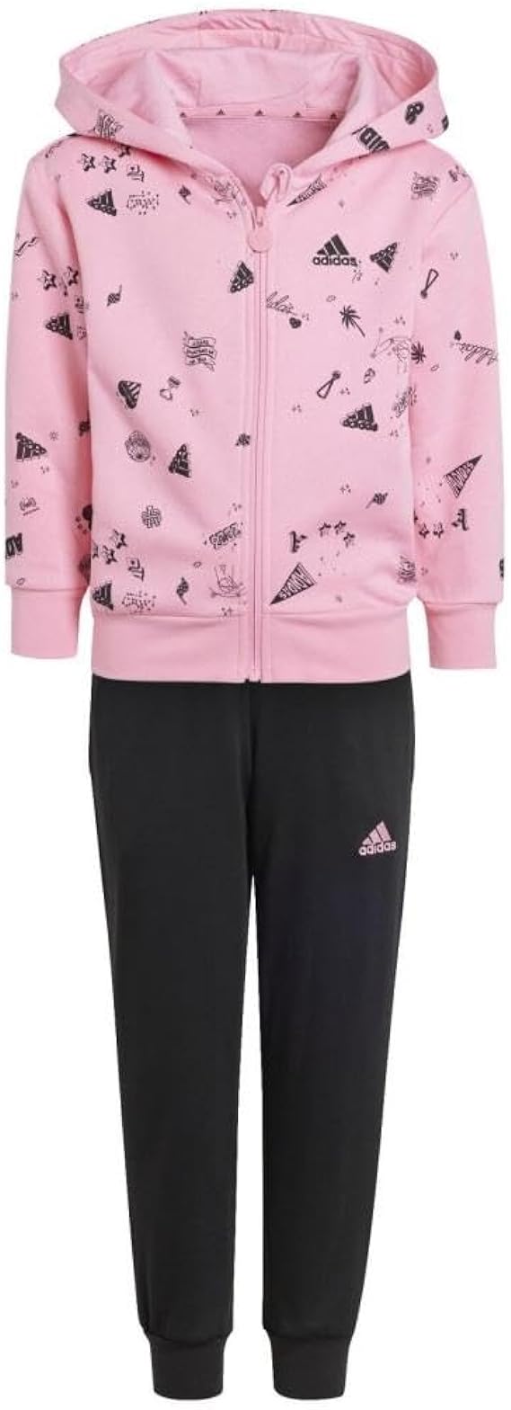 adidas tuta brand love hooded pink black kids