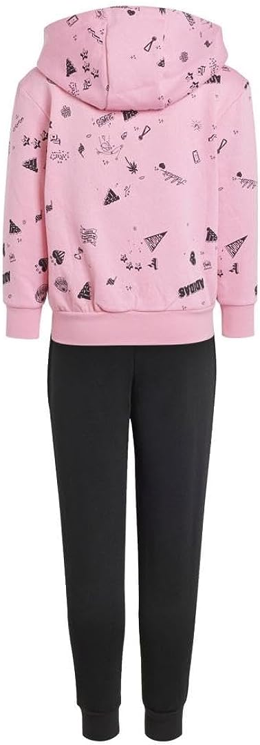 adidas tuta brand love hooded pink black kids