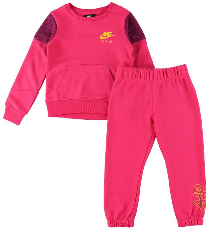 nike set sweatshirt and pants pink kids