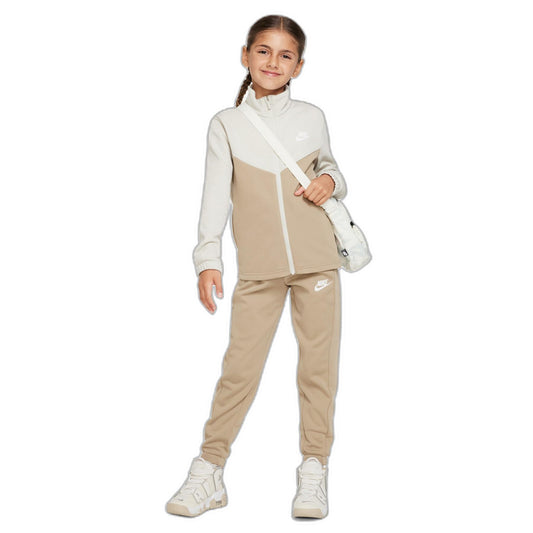 nike tuta completa full zip beige kids