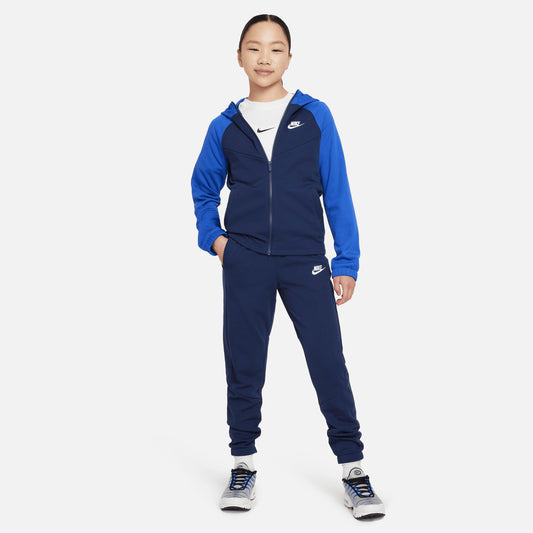 nike tuta completa full zip blu kids