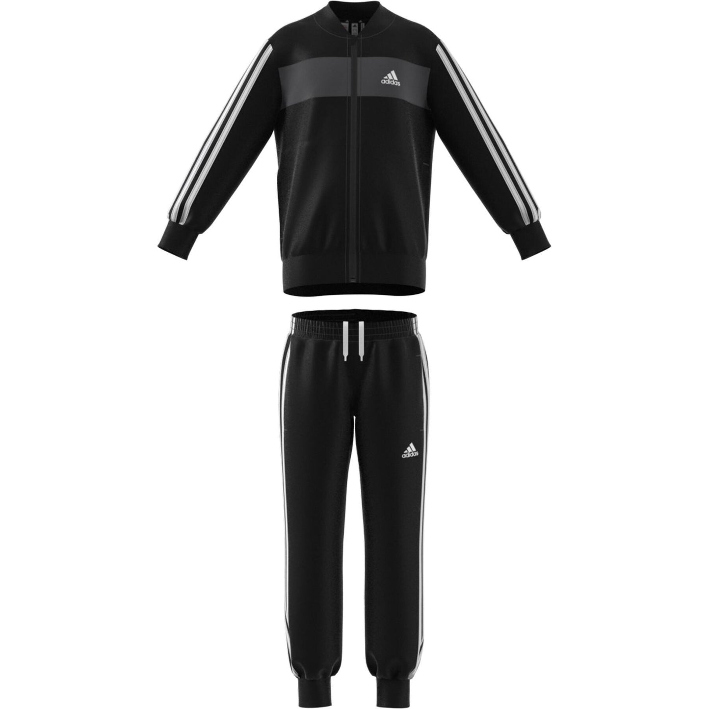 adidas tuta 3 stripes black kids