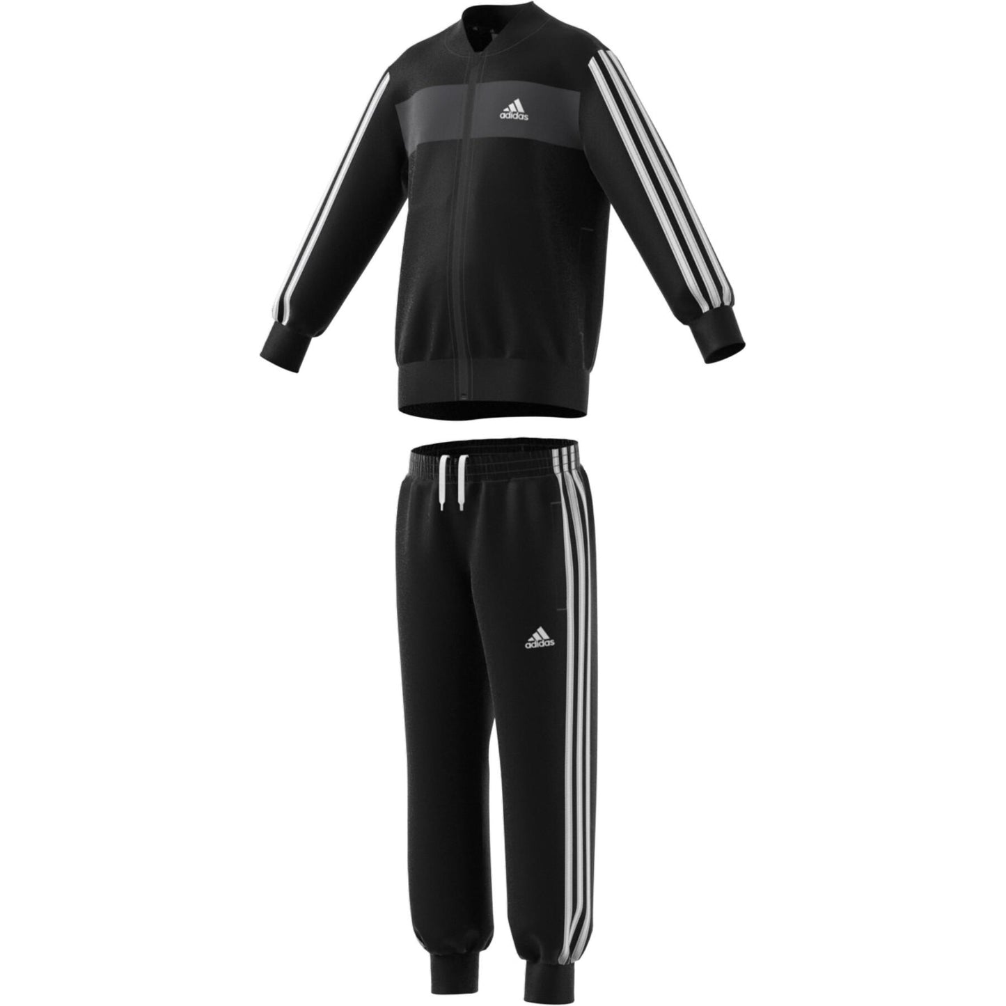 adidas tuta 3 stripes black kids