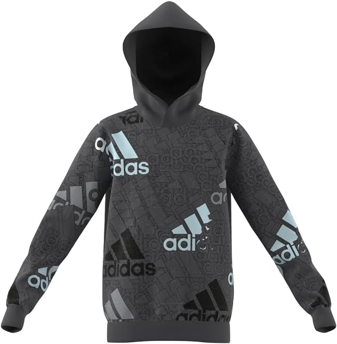 adidas felpa con cappuccio logo grigio kids