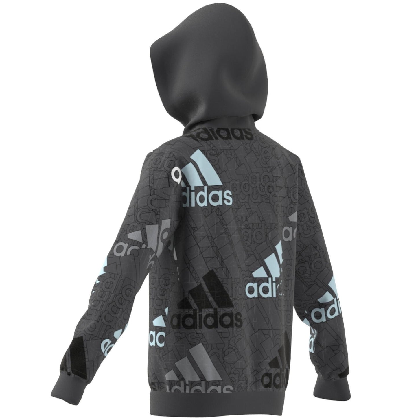 adidas felpa con cappuccio logo grigio kids