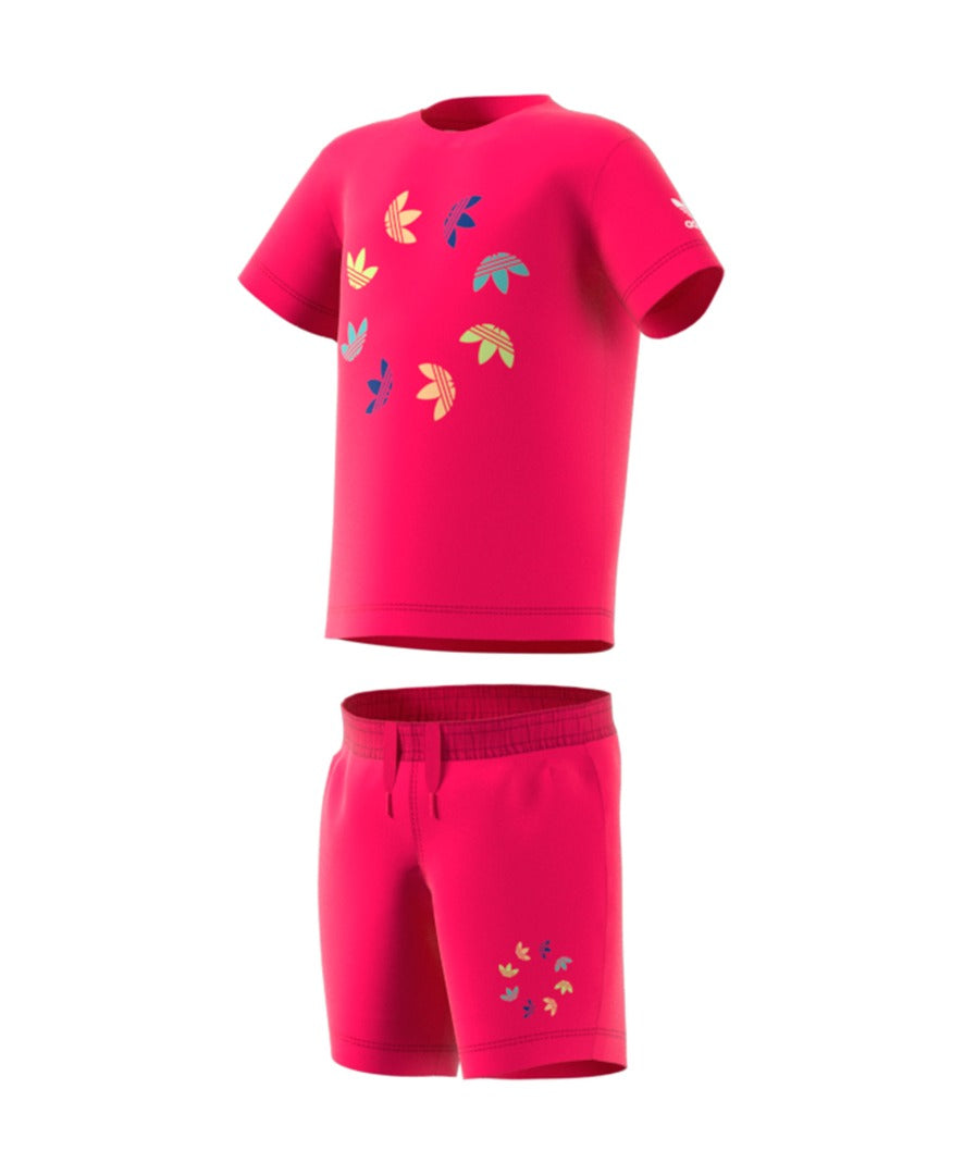 adidas short tee set tutina fuxia kids