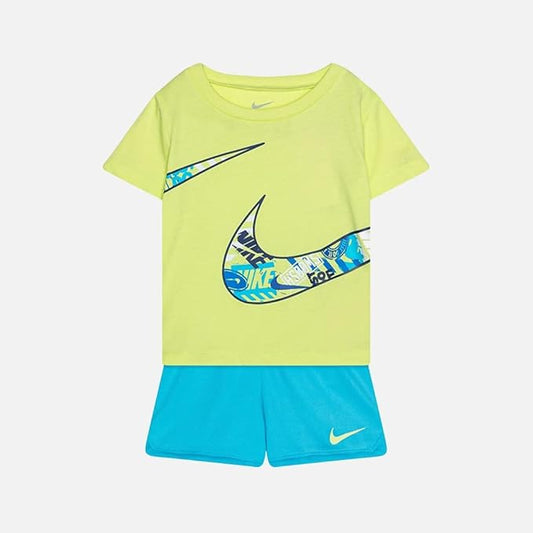 Nike COMPLETO  INFANT T-SHIRT E PANTALONCINO GIALLO E CELESTE kids