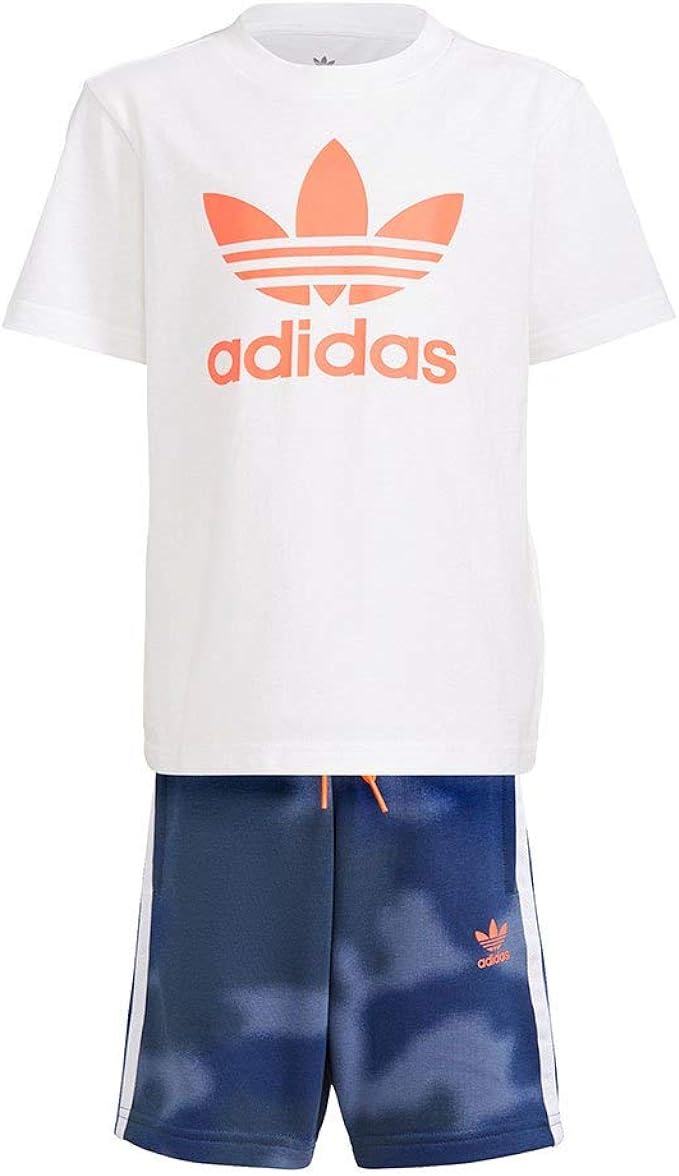 adidas completo t-shirt e pantaloncini sportvi camo print  multicolore regular fit kids