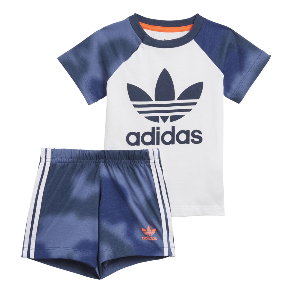 adidas completo t-shirt e pantaloncini sportvi camo print  multicolore regular fit kids