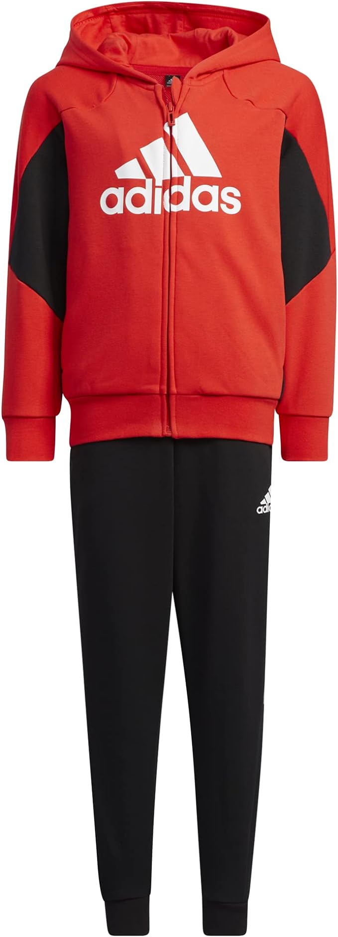 adidas lk logo kn set tuta rossa nero kids