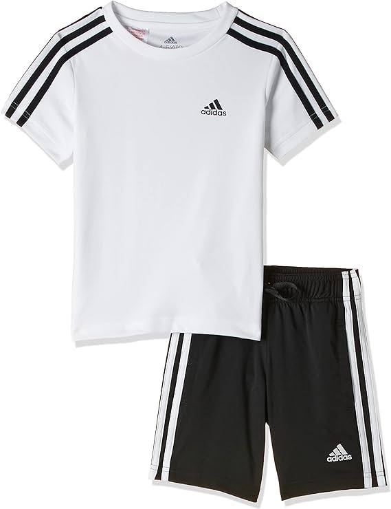 adidas b 3s t set sportivo black white kids