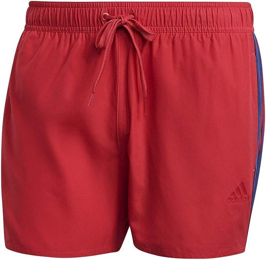 Adidas short da nuoto classic 3 stripes rosso uomo