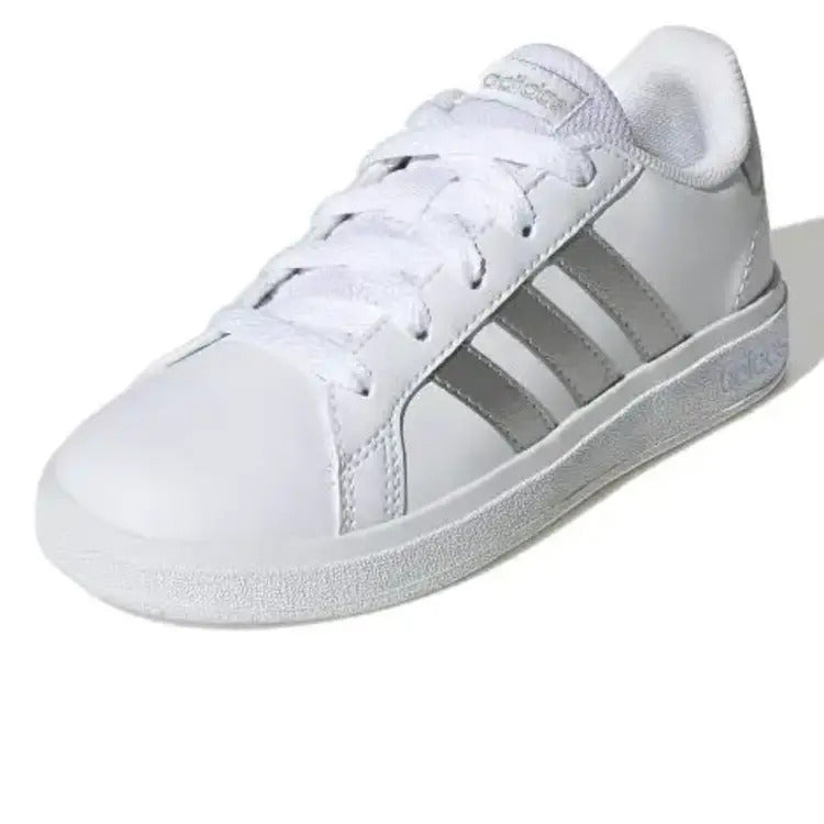 adidas grand court lifestyle lace-up white kids