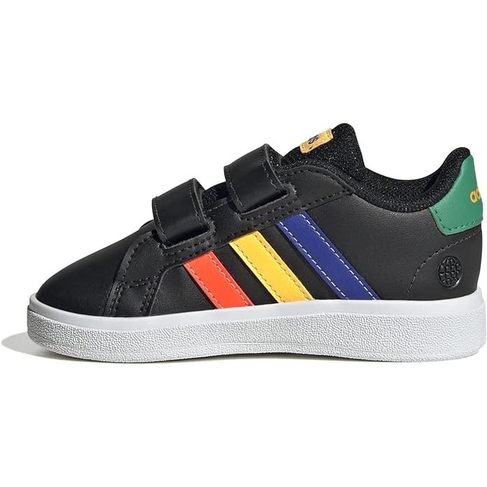 adidas scarpe grand court lifestyle hook and loop black kids