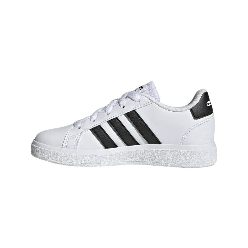 adidas grand court lace sneakers white black kids