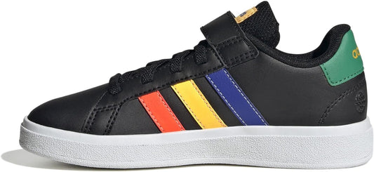 Adidas Grand Court Elastic Lace And Top Strap Shoeslow black kids