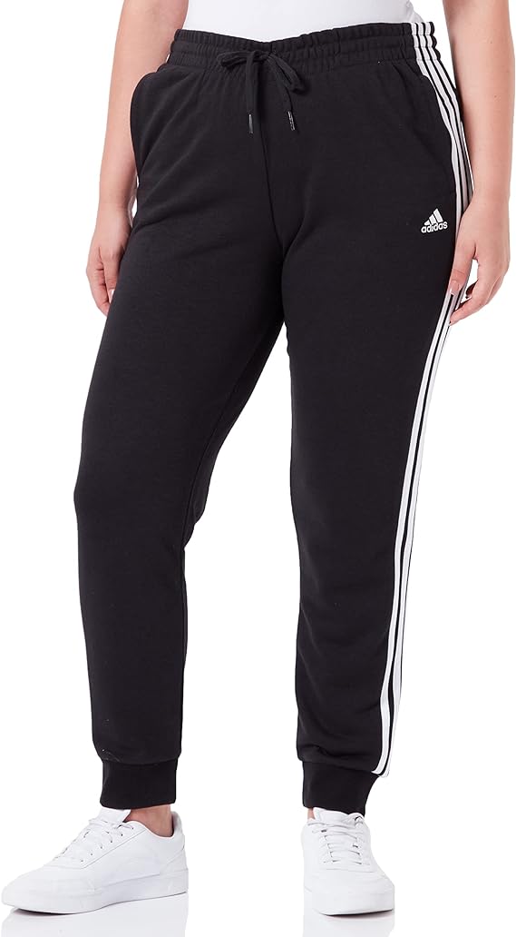 adidas essentials slim tapered cuffed pantalone tuta nero