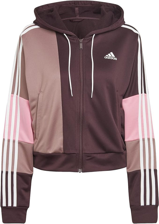 Adidas tuta W Bold Block Ts Set Sportivo DonnaADIDAS BOLD BLOCK CON CAPPUCCIO DONNA