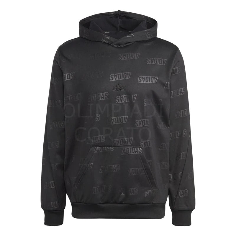 adidas embossed polar fleece hoodie black uomo