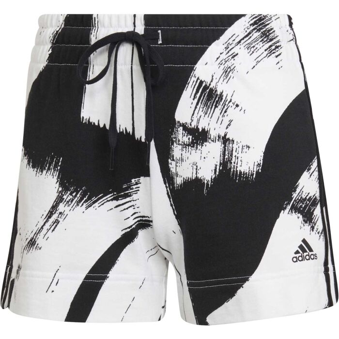 adidas short 3 stripes black white donna