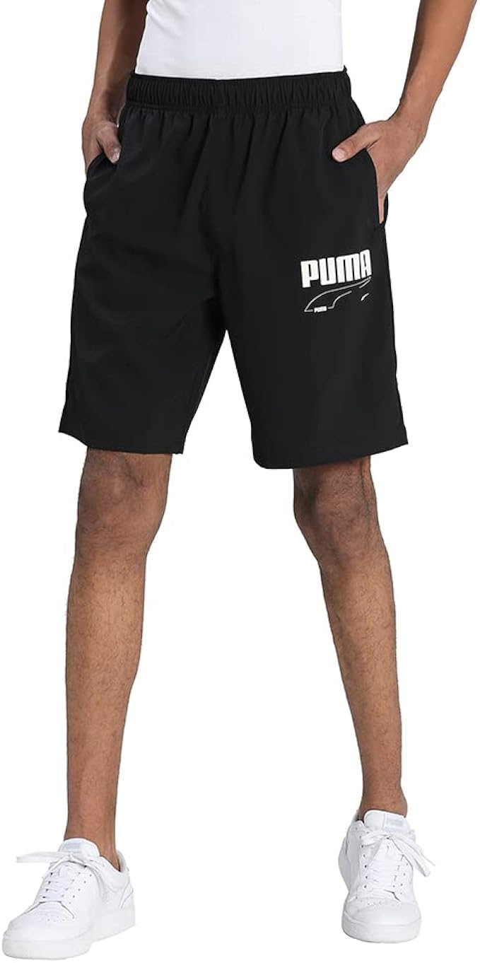 puma rebel woven shorts  pantaloncini blu uomo