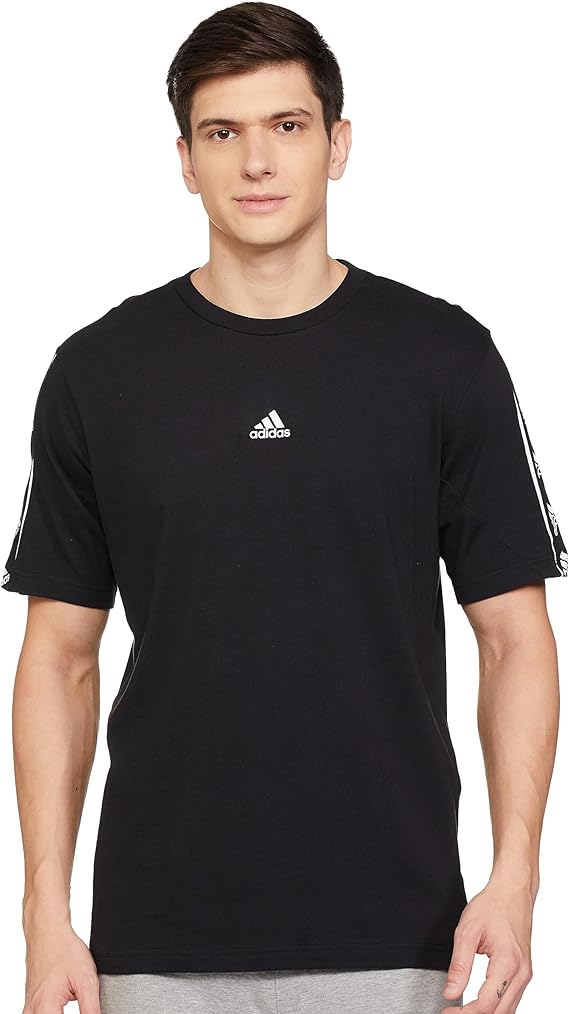 adidas  t-shirt con logo nera uomo