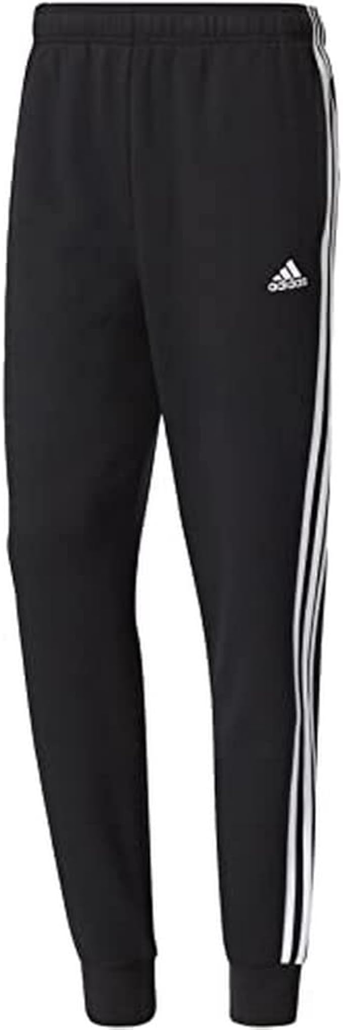 adidas pantaloni essentials 3-stripes tapered cuffed nero uomo