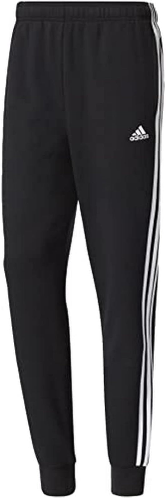 Adidas PANTALONI ESSENTIALS 3-STRIPES TAPERED CUFFED nero uomo