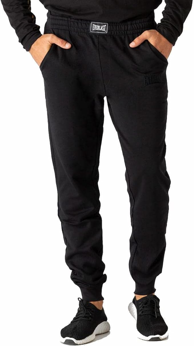 everlast pantalone con logo ricamato uomo