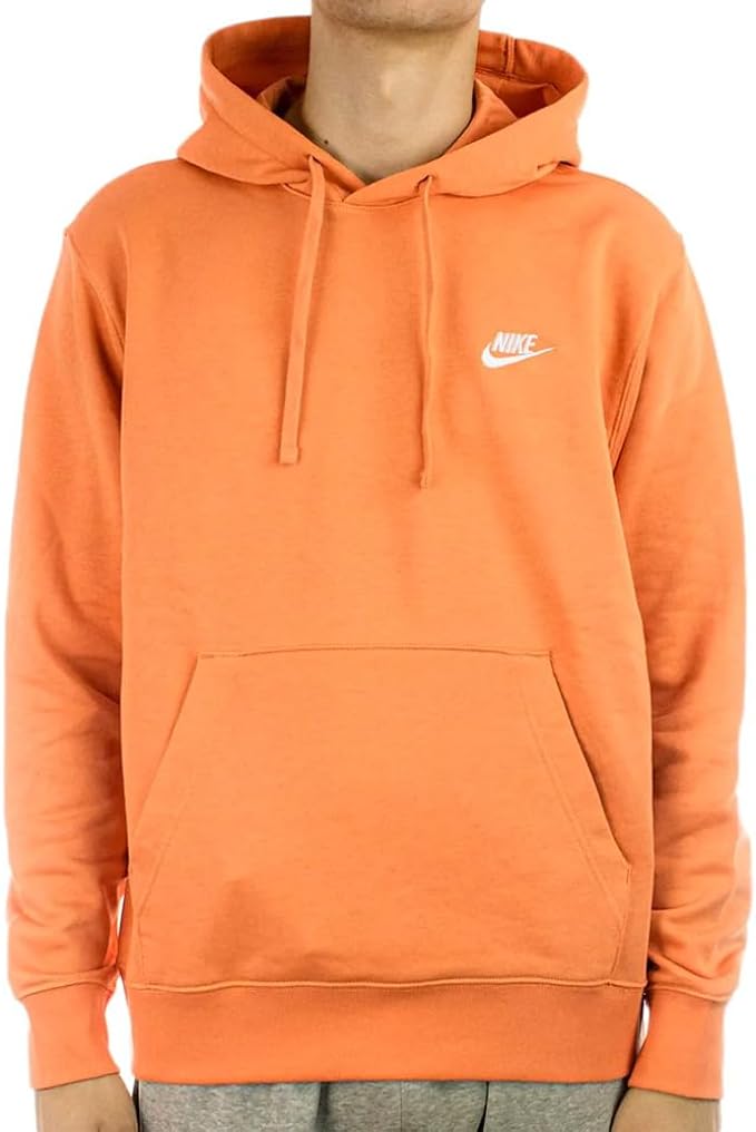 nike sportswear club french terry hoodie arancione uomo