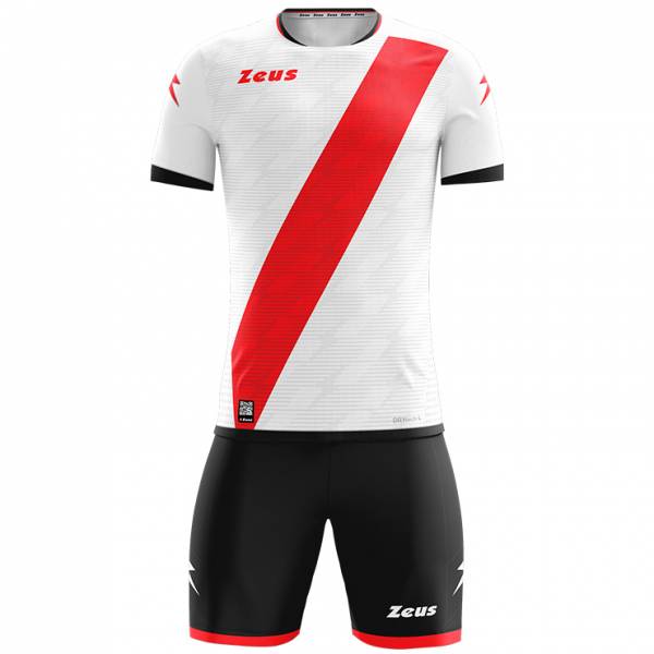 zeus icon teamwear set maglia con pantaloncini bianco rosso uomo