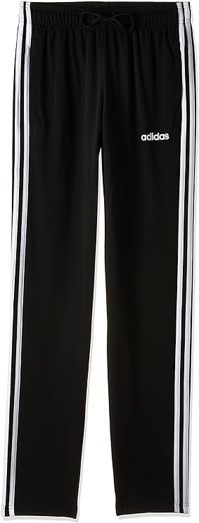 adidas essentials 3-stripes tapered open hem pants nero uomo