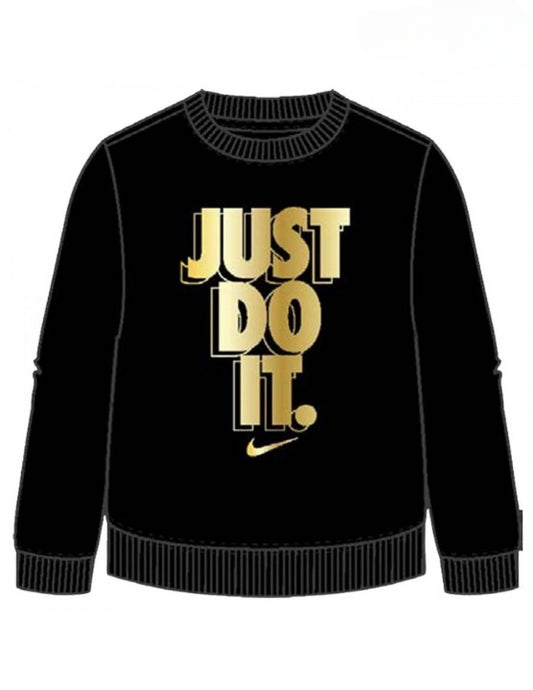 Nike Felpa Girocollo Just Do It black oro kids