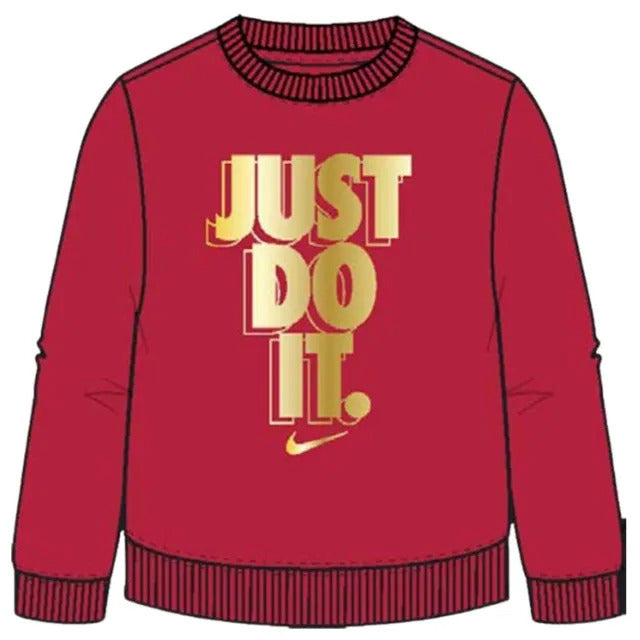 nike felpa girocollo just do it red oro kids