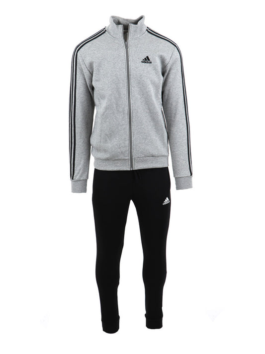 Adidas Tuta Da Uomo Basic 3stripes Fleece grigio e nero