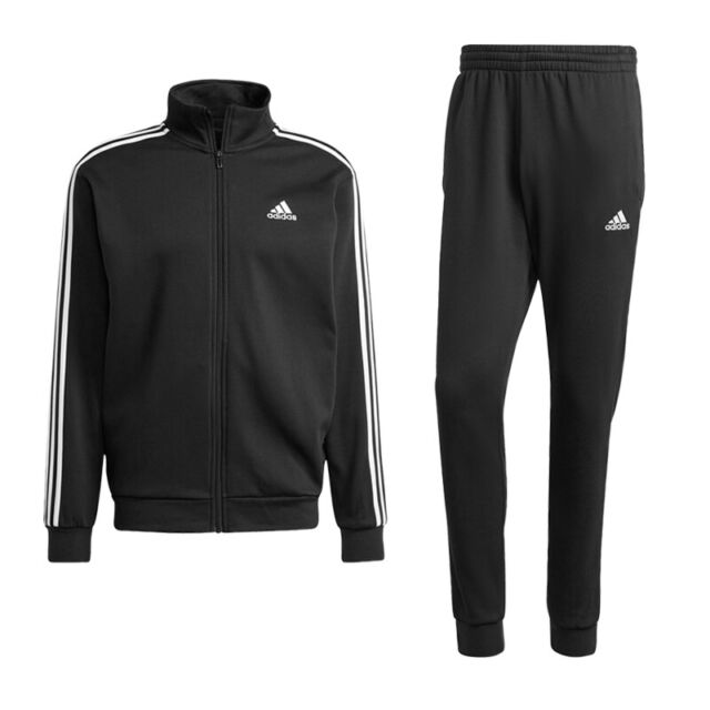 adidas tuta basic 3stripes fleece nero