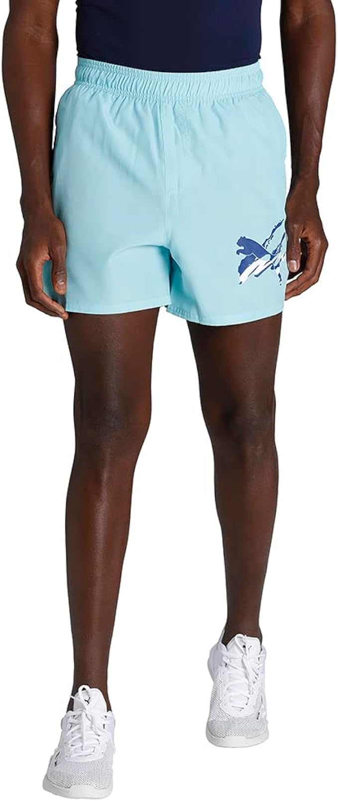 puma essential summer graphic shorts blu uomo