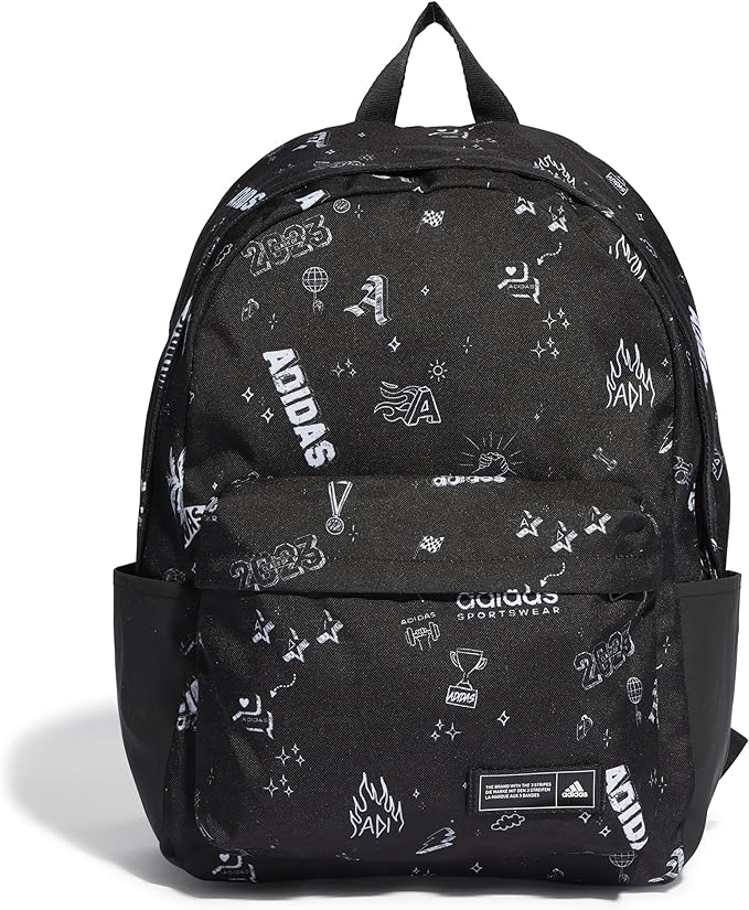 adidas classic backpack ij5632 zaino black/white unisex