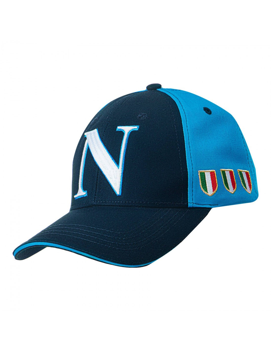 ssc cappello baseball scudetto  napoli bicolore bianco