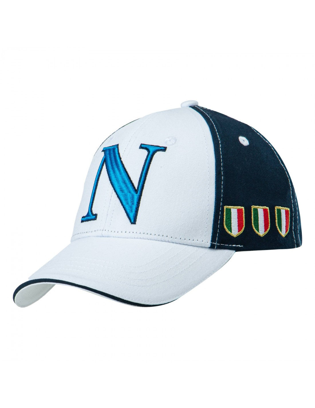 cappello baseball scudetto ssc napoli bicolore bianco