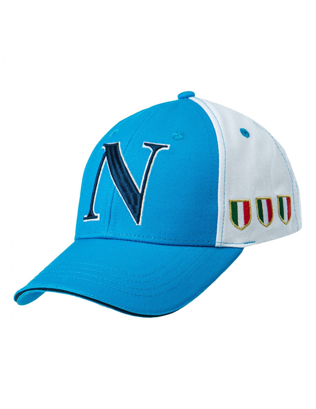 cappello baseball scudetto ssc napoli bicolore bianco e azzurro