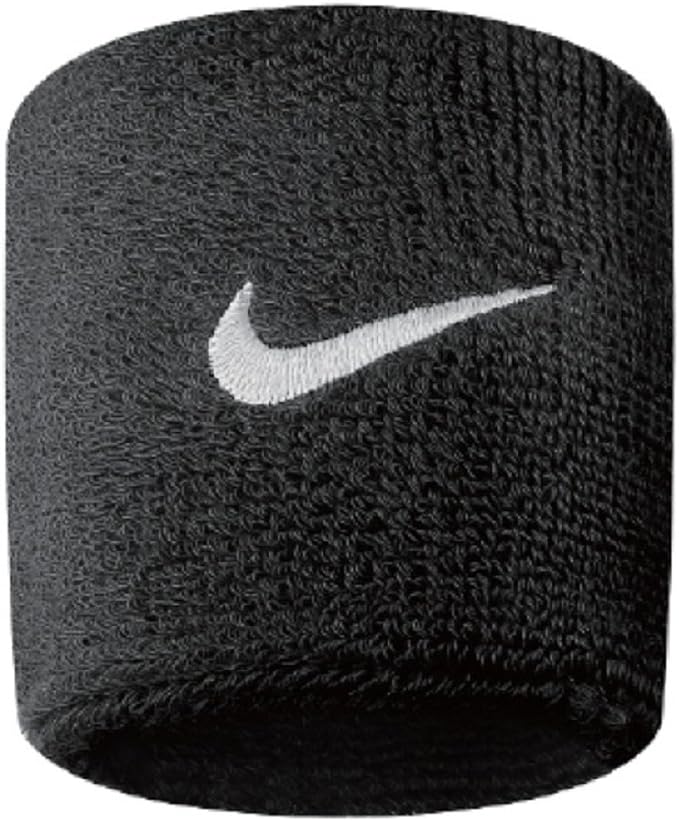 nike swoosh wristbands polsini black white nero unisex