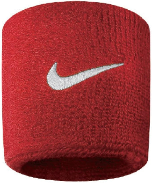 Nike Polsini Swoosh Wristbands Antisudore Tennis Rosso Unisex